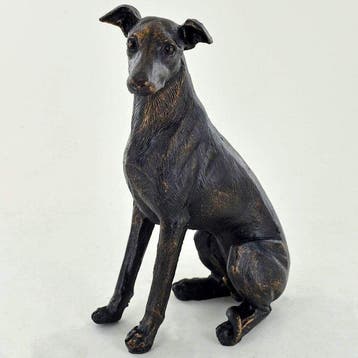sculptuur, Bronze Finish Greyhound Sculpture – Elegant