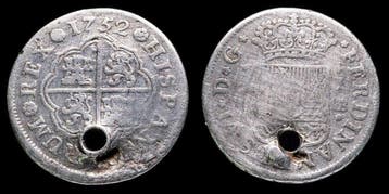 Spanje. Fernando VI. 1 Real 1752 Madrid mint JB (Zonder