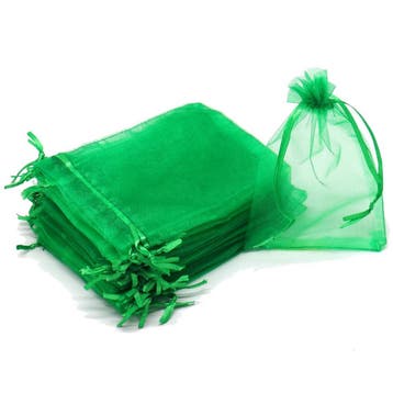 Organza Zakjes - 10x15 cm - Donkergroen - 50 Stuks -, Verzenden, Nieuw