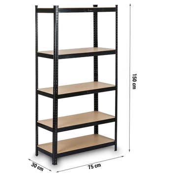 Stevige Stellingkast Zwart | 30cm Diep | A-kwaliteit, Ophalen of Verzenden