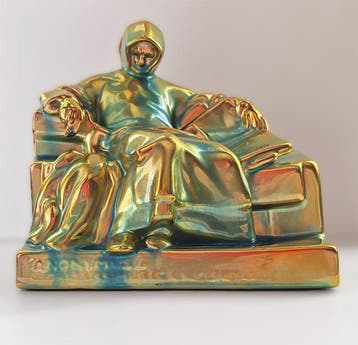 Zsolnay - After Miklós Ligeti - sculptuur, Anonymus - 23.5