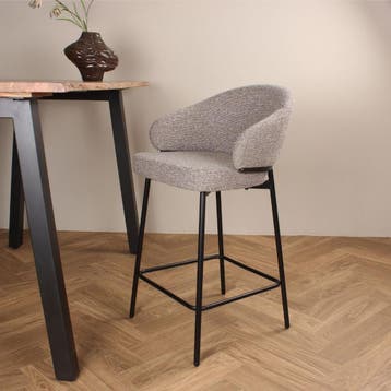 DS4U Sofia barkruk 65 cm - taupe met zwarte poot, Ophalen of Verzenden, Nieuw