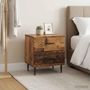 vidaXL Nachtkastje 2 st Oud hout 43 x 34,5 x 47,5 cm Bewerkt, Minder dan 45 cm, Verzenden, Nieuw, Minder dan 55 cm