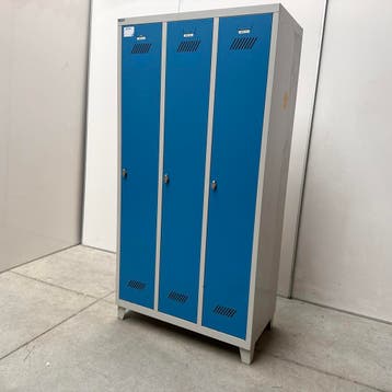 3-deurs Overtoom lockerkast - 186x94x50 cm, Huis en Inrichting, Kasten | Lockerkasten, Ophalen of Verzenden, Nieuw