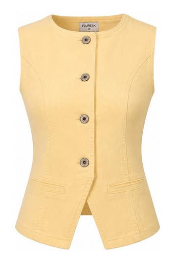 Fluresk Gilet in maat 38 Geel, Kleding | Dames, Fluresk, Verzenden, Zo goed als nieuw, Geel