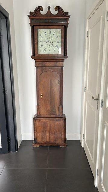Grootvader klok - J. Sims, Stockport - Antiek Hout, Glas -, Antiek en Kunst, Antiek | Klokken