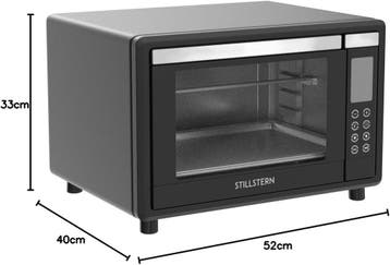 Vrijstaande oven - Hetelucht oven - 35 Liter - 1600W - Zwart, Verzenden, Zo goed als nieuw