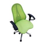 Bureaustoel, groen, stof, open rug, staal frame, gebruikt,, Ophalen of Verzenden, Gebruikt