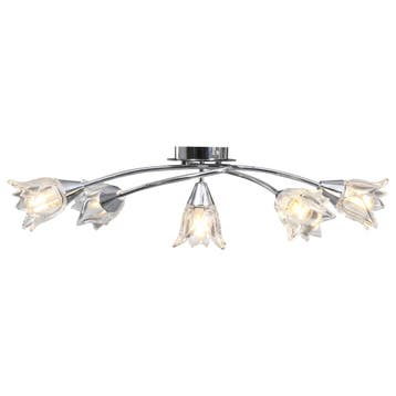 vidaXL Plafondlamp met glazen tulpvormige kappen 5xE14, Verzenden, Nieuw