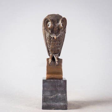 JB bronze garanti - M. de Coste - sculptuur, art deco Uil -