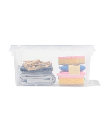 HEMA Opbergbox 8L Brussels transparant 34x25x16cm, Verzenden, Nieuw