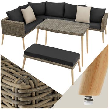 Rotanlounge met aluminium frame Pula - natuur, Verzenden, Nieuw