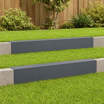 vidaXL Afdekprofiel voor tuinafboording 2 st 100 x 20 x 15, Verzenden, Nieuw