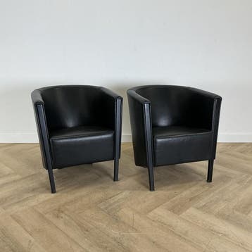 Complete set van 2 stuks Moroso Novecento chair van Antonio, Huis en Inrichting, Stoelen, Ophalen of Verzenden, Gebruikt, Zwart