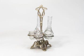 Olie-en-azijnstelletje - Verzilverd - Belle Époque, Antiek en Kunst