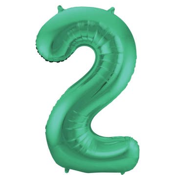 Folie Ballon cijfer 2 Metallic Groen 86 cm, Verzenden, Nieuw, Feestartikel, Verjaardag