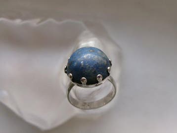 Zilver, lapis lazuli - Ring - Art Deco-stijl