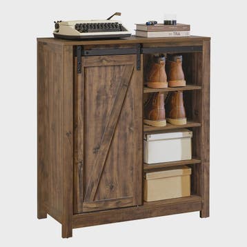 SoBuy FSB59 Smal Dressoir met Schuifdeur - Houtkleurig - Mul, Huis en Inrichting, Verzenden, Nieuw