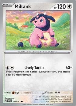 Miltank 147/182 reverse holo Paradox Rift, Hobby en Vrije tijd, Verzamelkaartspellen | Pokémon, Losse kaart, Nieuw, Foil, Ophalen of Verzenden