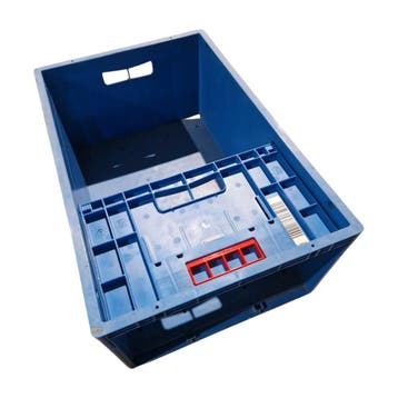Stapelbak, 600x400x260 mm, euronorm, blauw pp, gebruikt -, Gebruikt, 40 tot 60 cm, 50 tot 75 cm, Bak of Kist