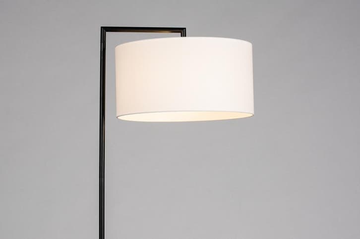 Rietveld Vloerlampen - Wit, Zwart - Stof, Metaal, Huis en Inrichting, Lampen | Vloerlampen, Verzenden
