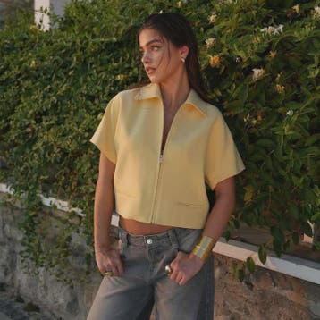 Dames Cropped Jack met Korte Mouwen - Zomerse Varsity Stijl, Verzenden, Nieuw