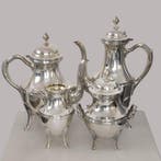 Koffie- en theeservies (4) - Verzilverd, (cijfer A) - H.