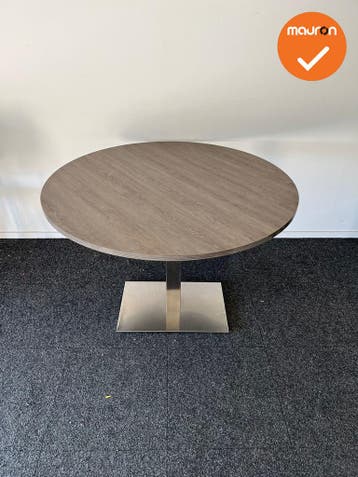 Vergadertafel - rond - 120 cm - Bladkleur naar keuze Chrome, Vergader- of Presentatieruimte, Ophalen of Verzenden, Gebruikt, Tafel