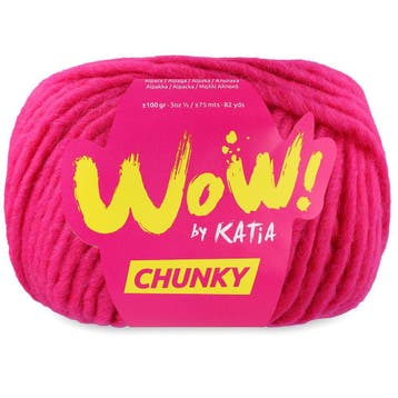 Katia WOW Chunky - 65 Fuchsia - Bulky Acryl/Wolmix Garen, Ophalen of Verzenden, Nieuw