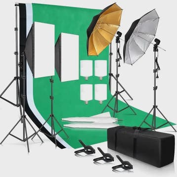 Professionele Fotostudio Set: Softbox Verlichting, Achtergro, Verzenden, Nieuw