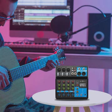 5-Kanaals Audio Mixer met 48V Fantoomvoeding, Bluetooth 5.0, Muziek en Instrumenten, Verzenden, Nieuw