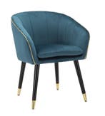 FAUTEUIL PARIJS TEAL/GOUD CM 62X58X78, Huis en Inrichting, Ophalen of Verzenden, Nieuw