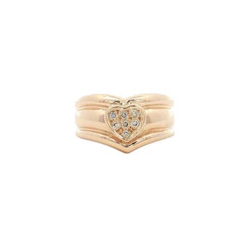 Hart ring met diamant 13 karaat, Verzenden, Zo goed als nieuw