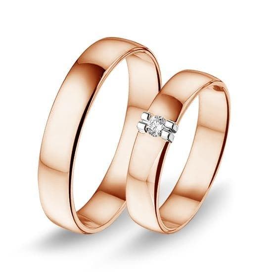 Actie trouwringen in 8/14/18 karaat roségoud per paar van..., Sieraden, Tassen en Uiterlijk, Ringen, Verzenden