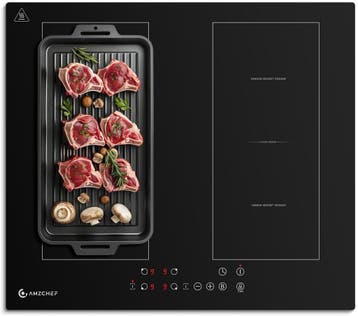 AMZCHEF Inductieplaat 60cm | Flexzones | Tweedekansje OP=OP, Zo goed als nieuw, Inbouw, Inductie, 4 kookzones