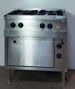 Occasion MKN 4-pits gas fornuis met elektrische oven, Ophalen, Gebruikt