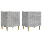 vidaXL Nachtkastje 2 pcs Betongrijs 43 x 34,5 x 50 cm, Huis en Inrichting, Slaapkamer | Nachtkastjes, Minder dan 45 cm, Verzenden