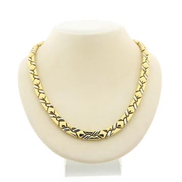 Chimento bicolor gouden collier (Ketting), Ophalen of Verzenden, Gebruikt, Goud, Goud