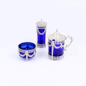 Manegeset / tafelset. - Tafelservies (3) - .833 zilver