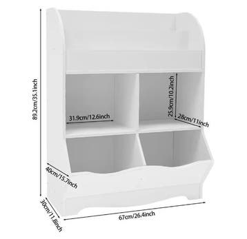 Kinderboekenkast en Speelgoed Organizer – 4 Open Vakken, Wit, Verzenden, Nieuw