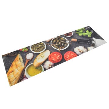 vidaXL Keukenmat wasbaar wijn- en dinerprint 45x150 cm, Verzenden, Nieuw