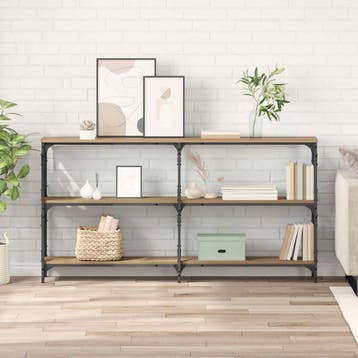 vidaXL Wandtafel Artisan Eiken 156 x 28 x 80,5 cm Bewerkt, Minder dan 45 cm, Verzenden, Nieuw, 70 cm of meer