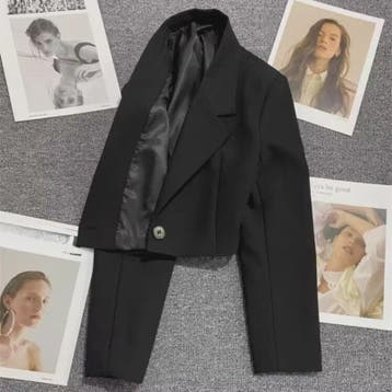 Chique Zwarte Cropped Blazer voor Dames - Trendy en Veelzijd, Verzenden, Nieuw