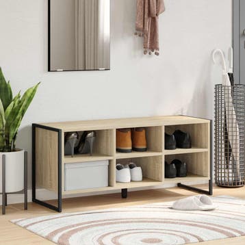 vidaXL Schoenenkast 100 x 35 x 44 cm Bewerkt hout Sonoma, Verzenden, Nieuw