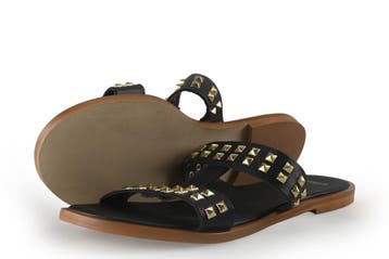 Manfield Sandalen in maat 39 Zwart, Verzenden, Zwart, Sandalen of Muiltjes, Zo goed als nieuw