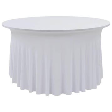 vidaXL 2 st Tafelhoezen stretch met rok 180x74 cm wit, Verzenden, Nieuw