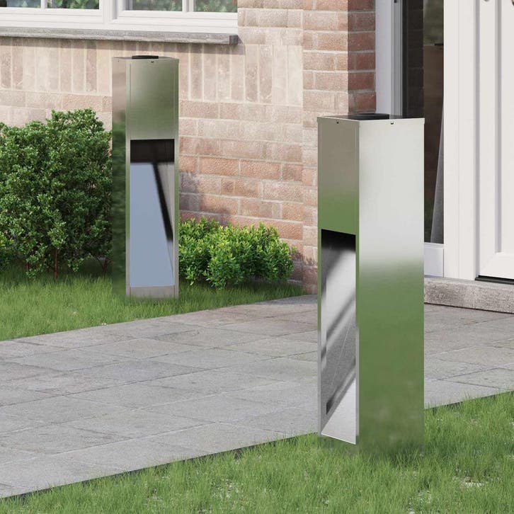 vidaXL Zonne LED Padverlichting 2 pcs Zilver Gegalvaniseerd, Tuin en Terras, Buitenverlichting, Nieuw, Verzenden