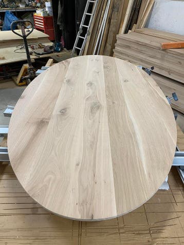 Eiken tafel op maat. Vensterbanken traptredes latten e.d., Ophalen of Verzenden, Nieuw, Hout