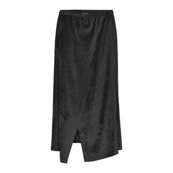 Forte_Forte • fluwelen midi rok in zwart • XS, Verzenden, Zwart, Nieuw, Maat 34 (XS) of kleiner