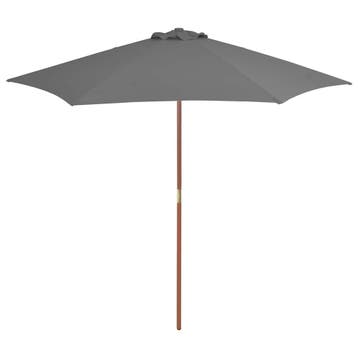 vidaXL Parasol met houten paal 270 cm antraciet, Verzenden, Nieuw, 2 tot 3 meter